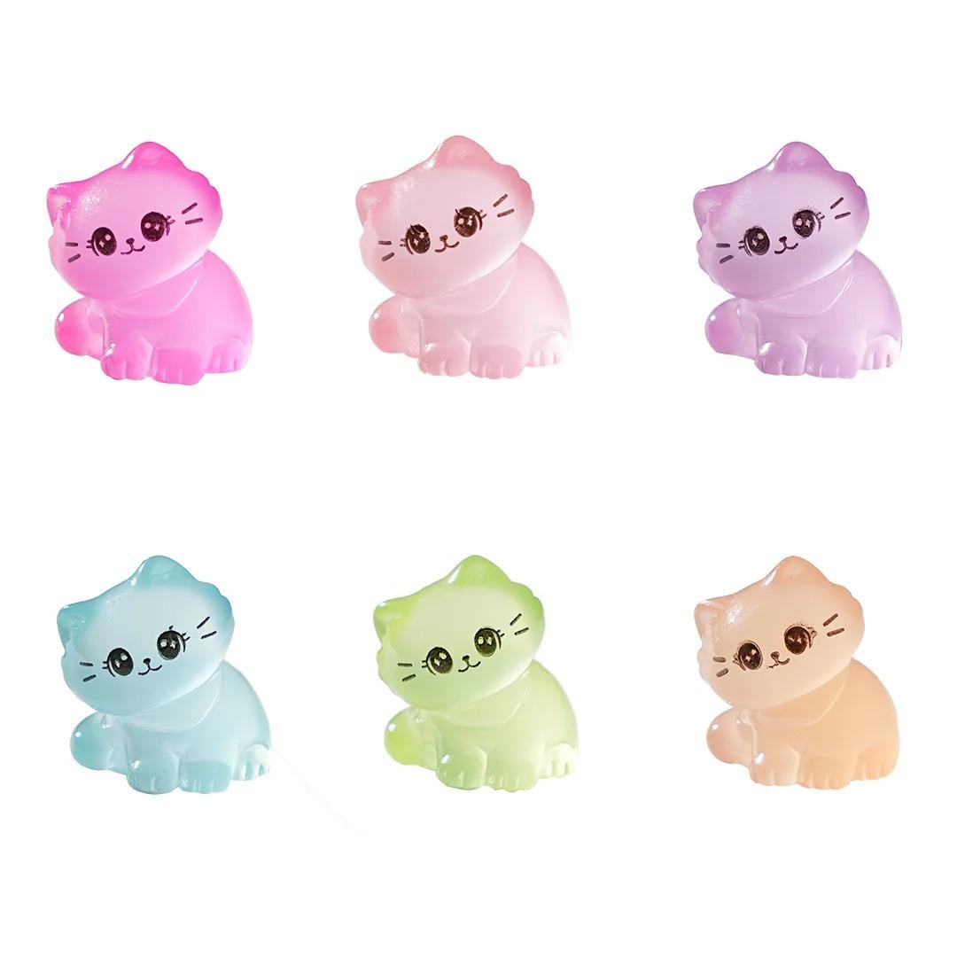 

6Pcs Miniature Noctilucent Cute Kitten Vivid Cat Micro Landscape Ornaments For Decorations Decoration Room Table Accessories 6pcs