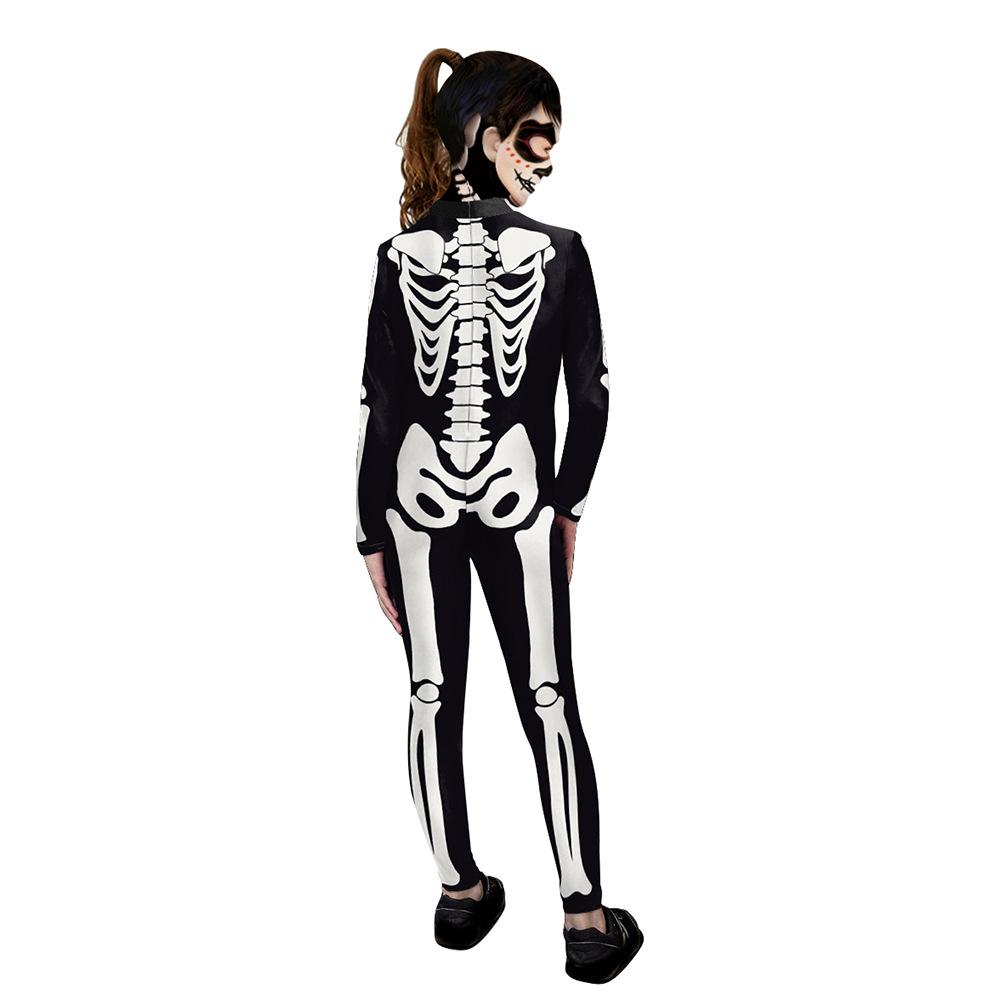 Kids Skeleton Jumpsuit Halloween Costume Cosplay Grim Reaper Role Play Outfit Party Bodysuit