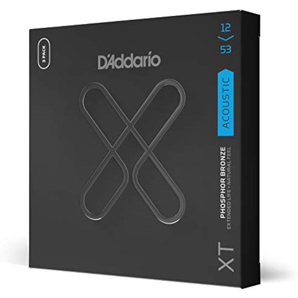 D Addario Daddario Acoustic Guitar Strings XT Coated Strings Phosphor Bronze Light .012-.053 XTAP...