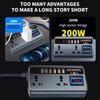 Cargador Inversor de Coche Multifunción 12V/24V a 220V Adaptador de Enchufe de Coche Carga Rápida QC3.0 con 6 Puertos USB Cargador Automotriz para Auto Camioneta SUV RV