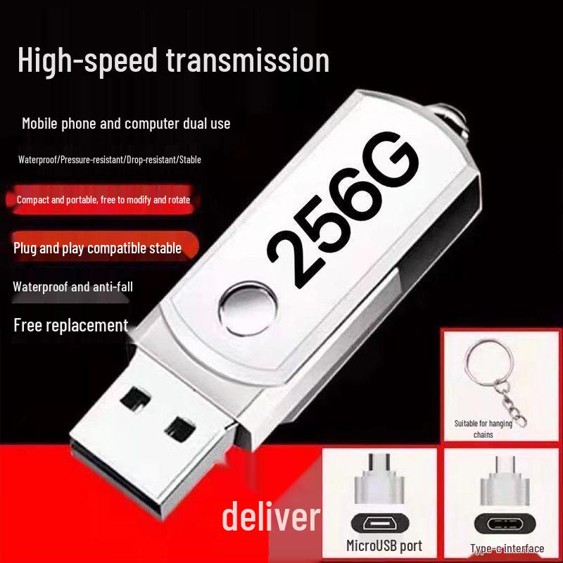 128GB Dual-use High-Speed USB-C Flash Drive for Phones and Computers - Portable Office & Car Gift