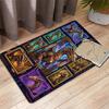 Cyberpunk Dragon Portraits Pattern Rug Floor Mat for Living Room or Bedroom Soft and Comfortable Carpet a Gift for Birthday and Holiday.