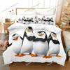 Cartoon Madagascar Penguin Bedding Set Boys Girls Twin Queen Size Duvet Cover Pillowcase Bed Kids Adult Home Textileextile963
