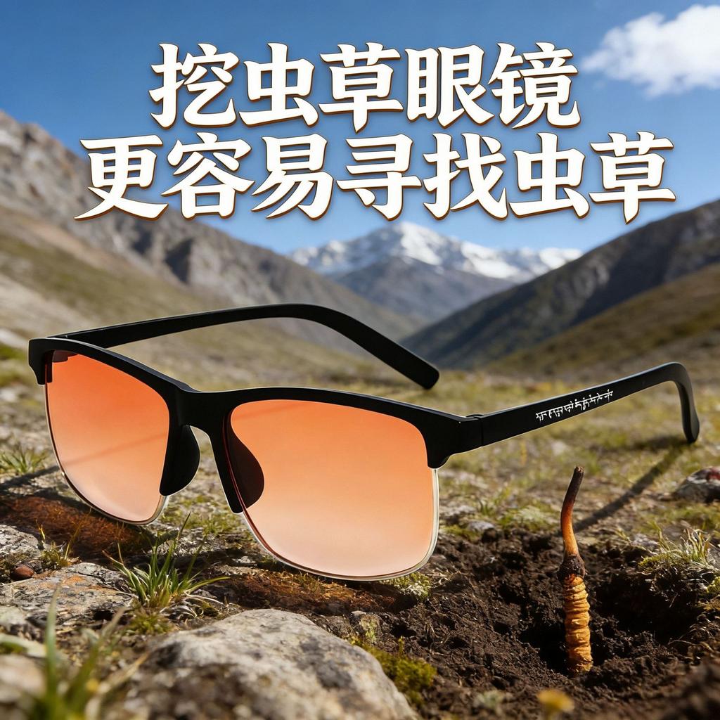 Tibetan Area Digging Cordyceps Sinensis Cordyceps Glasses Men'S Sunglasses Shading Sun Protection Uv Protection