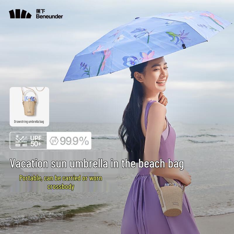 Beneunder Portable UV Protection Five-Fold Sun & Rain Umbrella