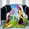 Manta de Desenho Animado do Mickey e da Minnie, Manta Quente Fofa de Pelúcia Curta, Decoração de Casa para Sala de Estar Sofá Quatro Estações Viagem