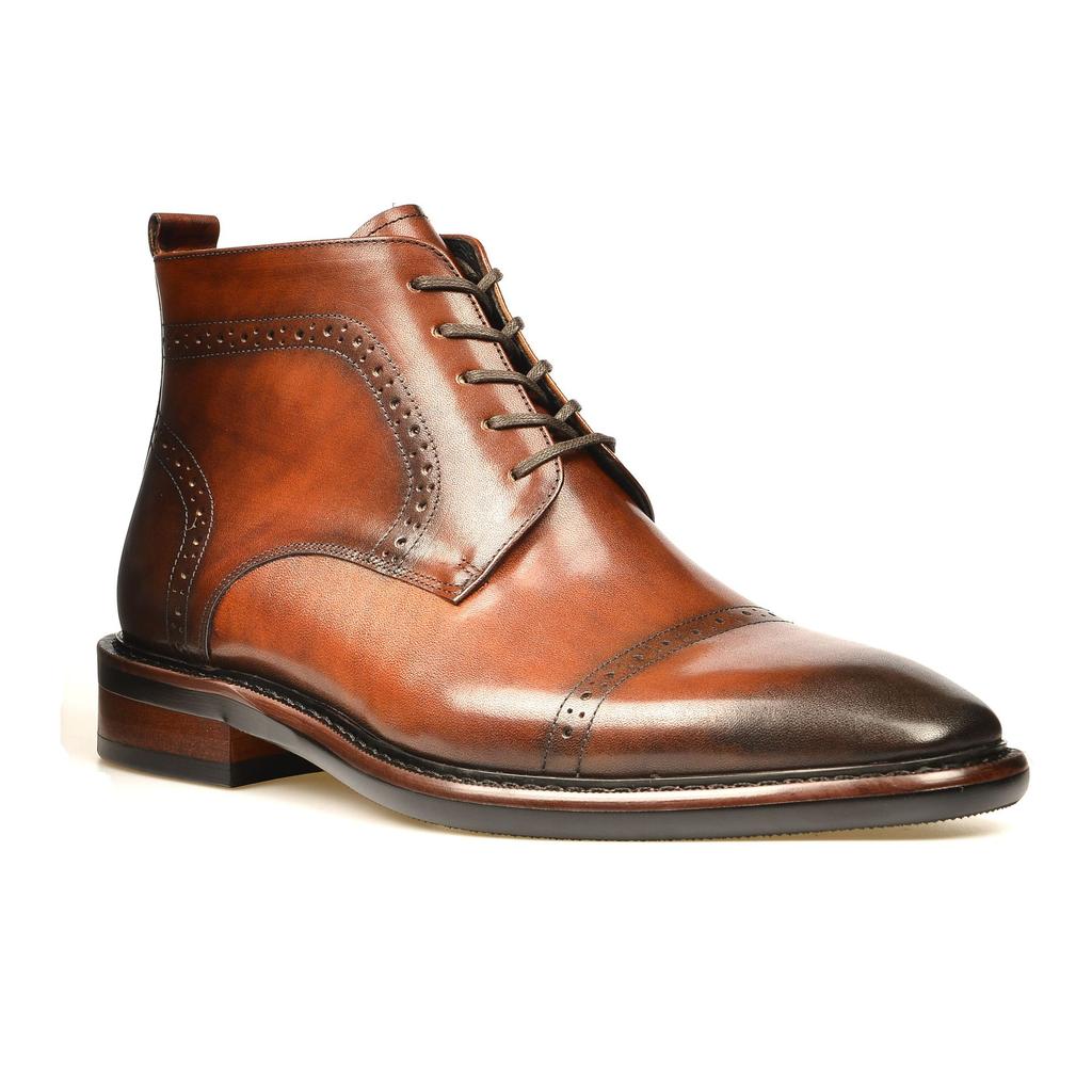 Fashion New Vintage  Boots Men's Topcoat Cowhide Business Dress Leather Shoes British Men's Boots Genuine Leather Boots