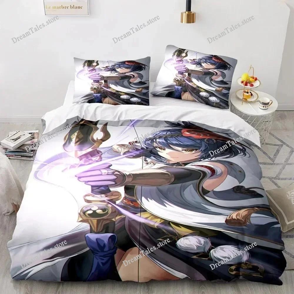 Game Genshin Impact Comforter Bedding Sets Quilt Bed Cover Duvet Cover Pillow Case Sets Kids Adult Size Home Textileextile