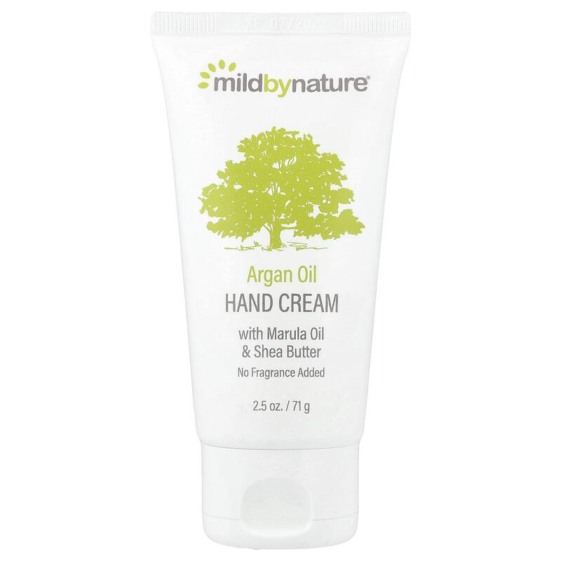 Photos - Cream / Lotion Mild By Nature Argan Oil Hand Cream with Marula Oil & Coconut Oil plus Shea Butter, Soothing and Unscented, 2.5 oz (71 g)