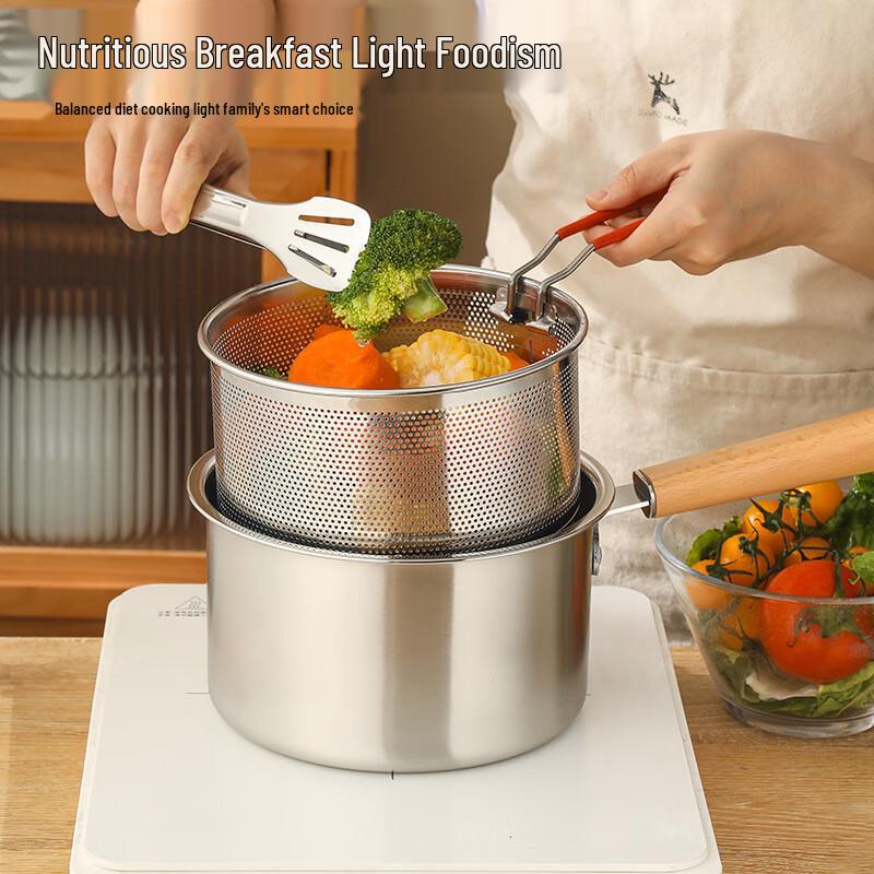 Yoshida Craftsman 304 SS Multi-function Pot with Fryer Basket & Steamer