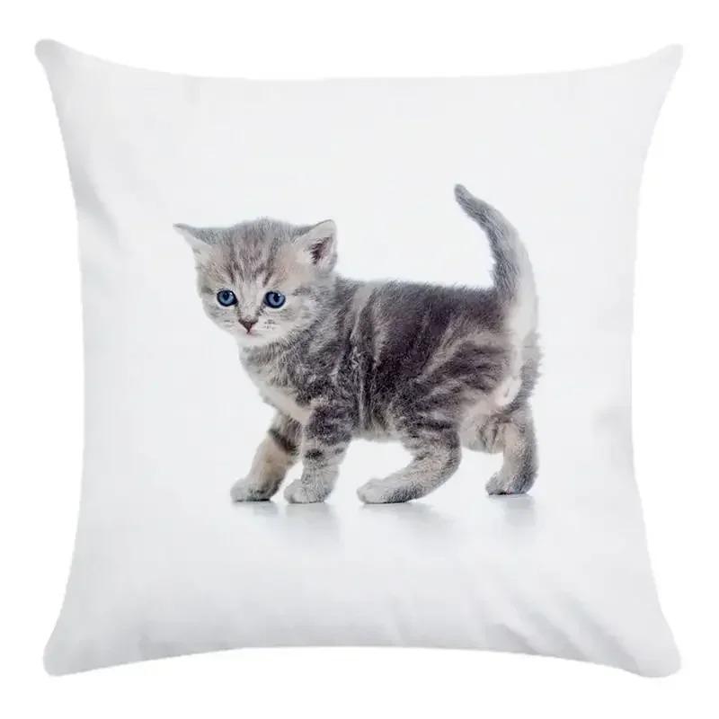 Home Decor Animal Cute Cat Print Pillow Cover Cushion Cover Living Room Accessories