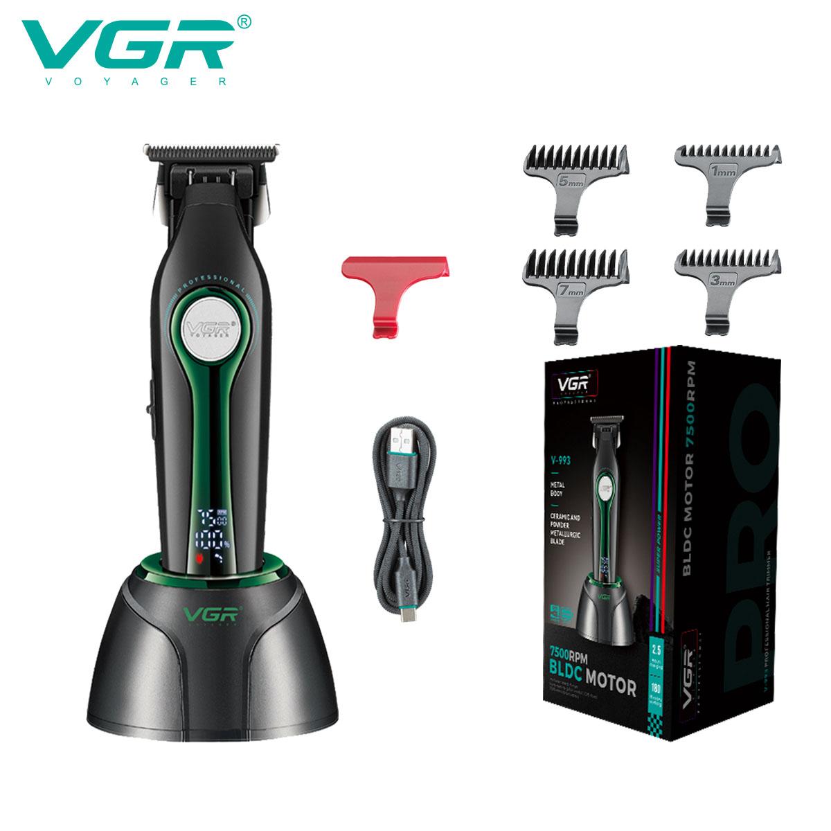 

Original VGR Professional Oil Head Clipper Hair Clipper High-end Men s Hair Trimmer with LCD Digital Display Push Shear Home Razor Shaver V-993 зелёный