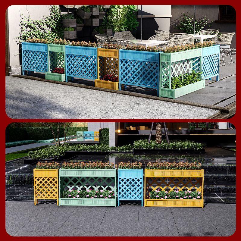 Shixun Outdoor Rectangular Wood Planter with Trellis