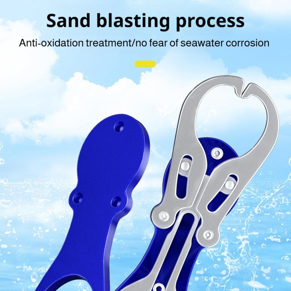 Portable Aluminum Alloy Fishing Lip Gripper Portable Fish Plier Hand Grip with Weight Scale Outdoor Fishing Accessories