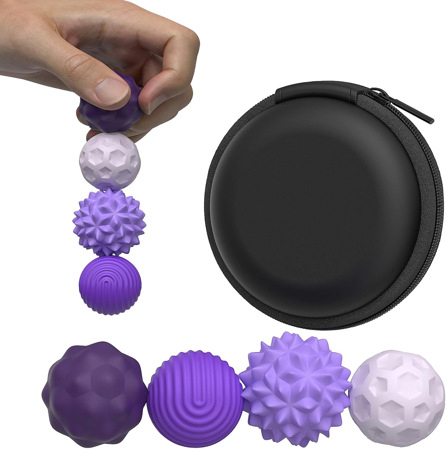 

Magnetic Sensory Fidget Ball Toy, Silicone Stress Relief Toys for Adults, Teens with Stocking Stuffers for Women Men Teen Gift 4Set фіолетовий