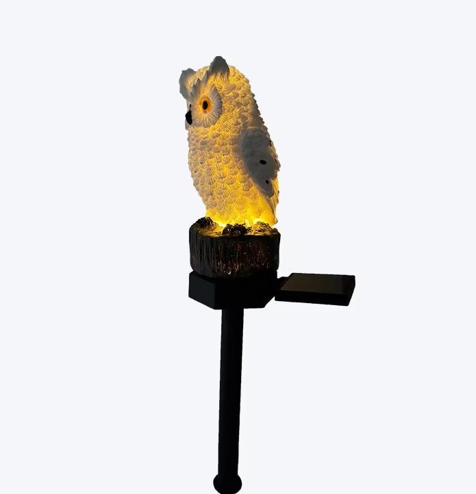 Садовый солнечный светильник, наружный декор, смоляная сова, солнечный светодиодный светильник с колышком, водонепроницаемый светильник для цветов, ограждения, газона, украшения
