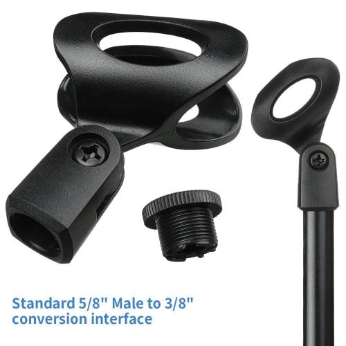 4-Pack Microphone Clips, Universal Wired/Wireless Microphone Mount Holder for Mic Stands