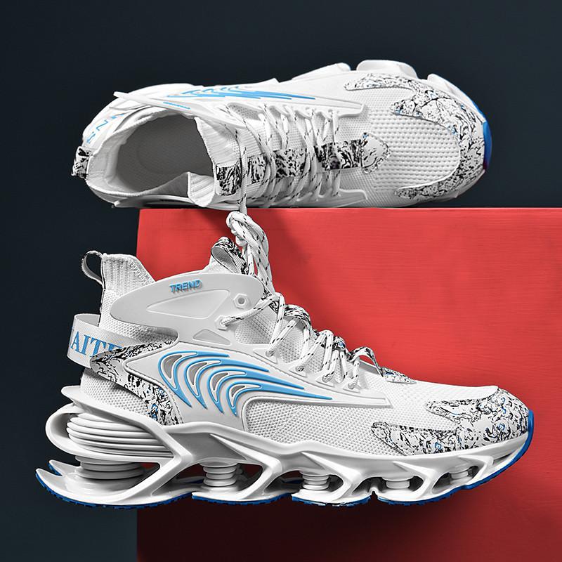New fly-woven sports and leisure shoes men's shoes blade shoes running shoes heightening platform socks shoes casual