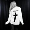 European and American Y2K Street Harajuku Gothic Design Cross Patch Long Sleeve T-shirt