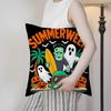 Halloween Childrens Trick Oral Happy Patterns Cushion Cover Silky Elegant Comfort Sofa Bed Invisible Zipper Beach Pillowcase