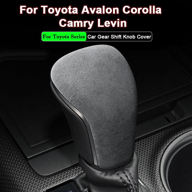 For Toyota Avalon Corolla Levin Camry Car Gear Shift Knob Cover Collars Protector Alcantara Suede Interior Styling Moulding Trim