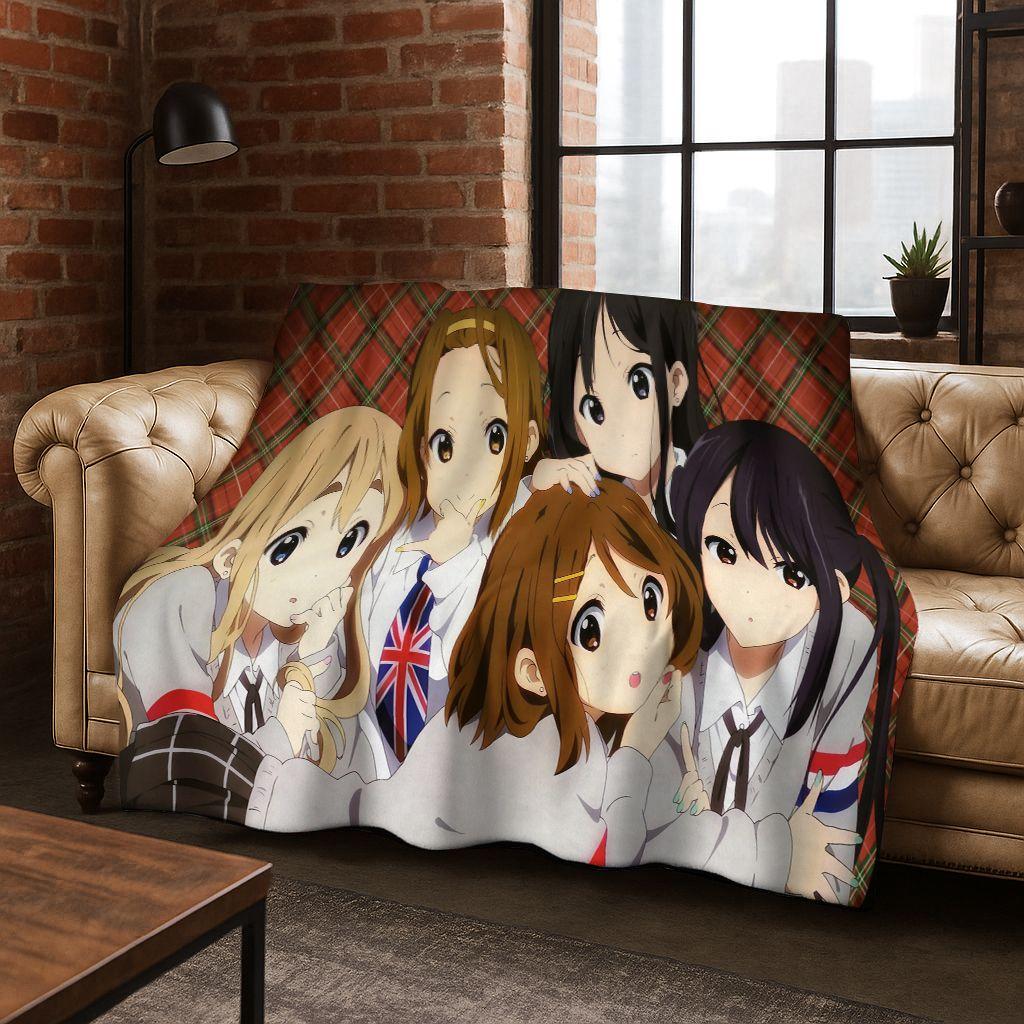 

Anime K-ON Kawaii Girl Hirasawa Yui Music Cartoon Flannel Blanket,Cozy Soft Throw Blanket for Home Bedroom Bed Sofa Cover Kid 75x90cm