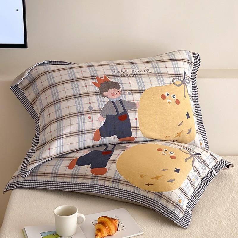 4-Layer Cotton Muslin Pillowcase Set Baby Mom 48x74cm 40s Pure Hypoallergenic Machine Washable