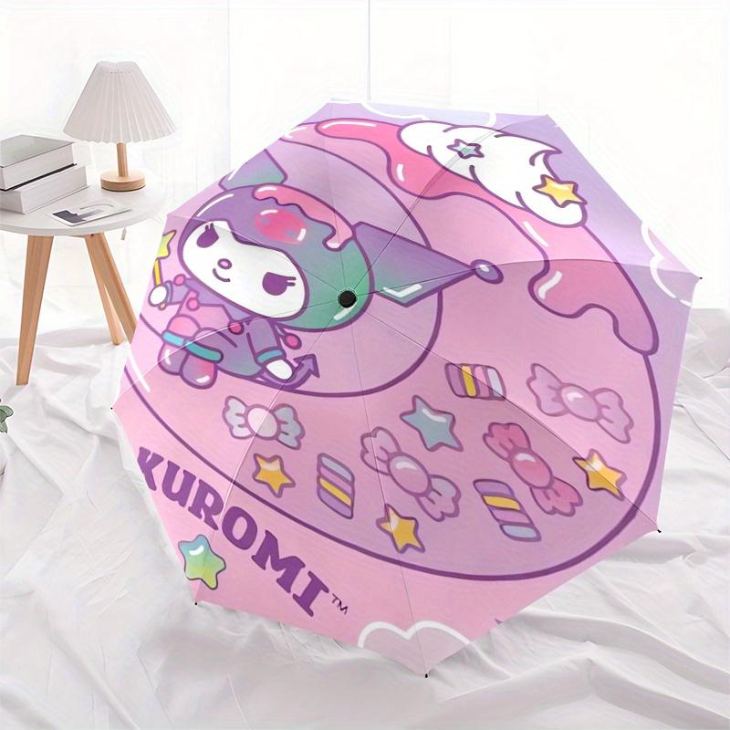 Kuromi,Pastel Automatic Umbrella-Foldable, Durable 8-Bone Design, Compact and Stylish, Great for Camping, Halloween, Christmas, Mother's Day