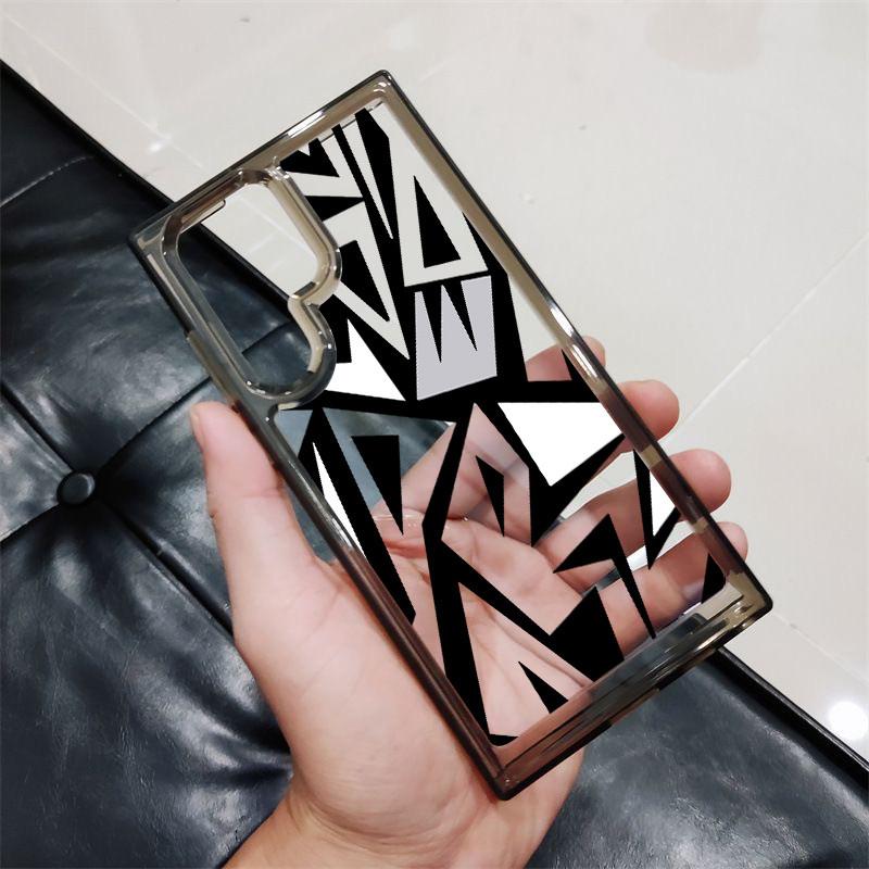 For Samsung S26 S25 Ultra S24 Ultra S25FE A56 S24FE S23 Ultra Geometric Graffiti Hard Clear Case S22 A17 A16 A15 A72 A53 A55 A26 /Shockproof  Cover Samsung S26 Ultra