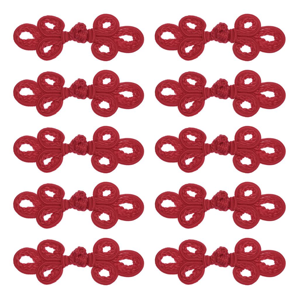 10 Pairs Chinese Knots Frog Buttons Closure Sewing Buttons Fasteners for DIY Sewing Coats Cloak Sweater Bridal Costume Outfit