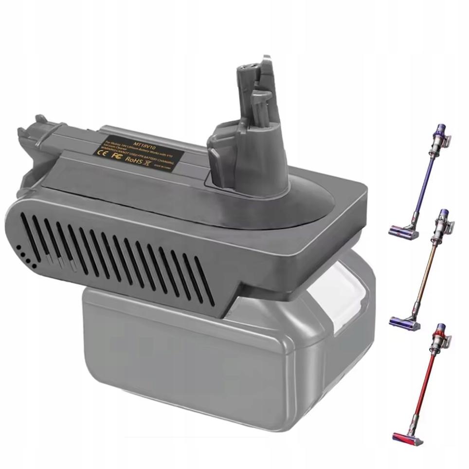 Rosfix Adapter do Akumulatora Makita 18V do Dyson V10 – Kompatybilny z V10 Animal, Absolute, Motorhead | Materiał ABS | Zabezpieczenia Przed Zwarciem