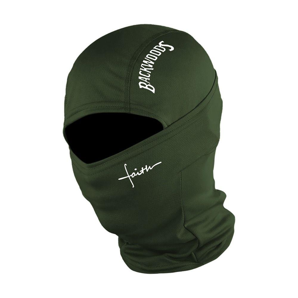 Letter Print Full Face Mask Red Heart Pattern Hood Cover Balaclava Hat Sun Protection