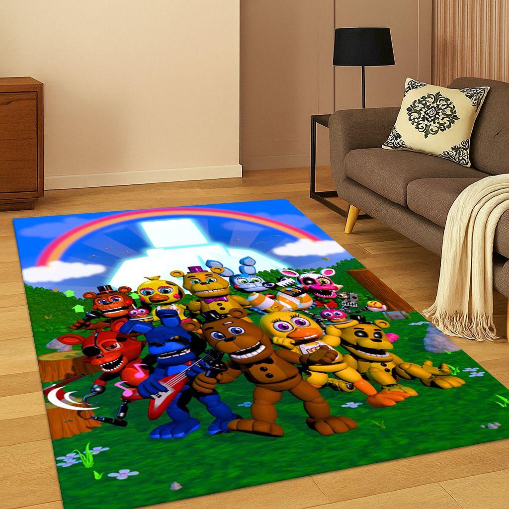 

3D Ковер Мультяшный Фредди из Игры F-FNAF для Дома Спальни Гостиной Дивана Прихожей Декор, Детский Коврик для Игр Нескользящий Коврик Подарок 40x60cm