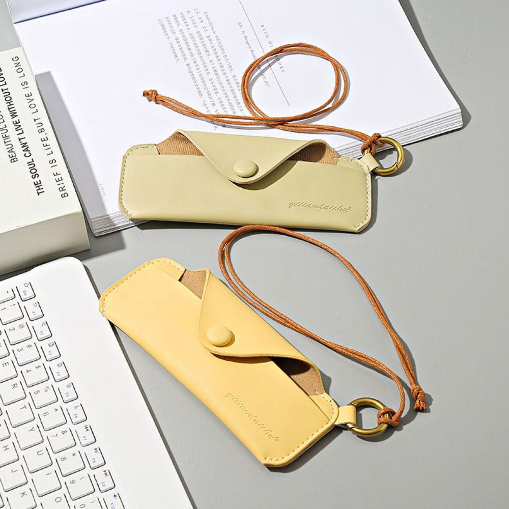 PU Leather Glasses Bag Anti-lost Eyeglasses Holder Creative Sunglasses Case  Students