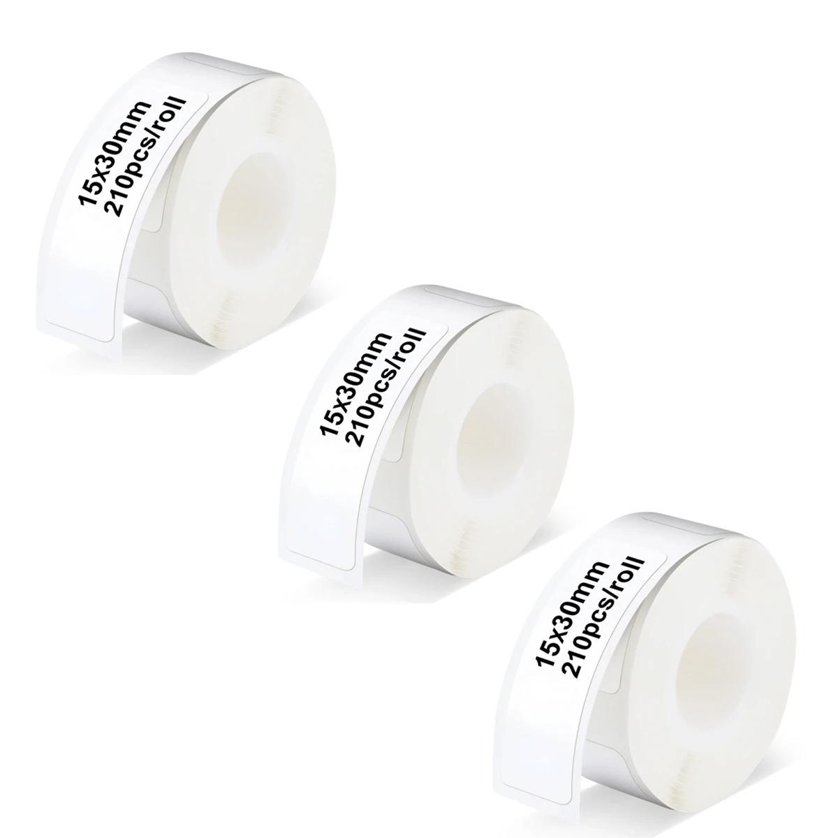 

Стрічка для етикеток, наклейки з термодруком, 15x30 мм, 210 шт./рулон, водонепроникні етикетки для принтерів етикеток Q31 Q30S Q30 D11 D30 D30S LI MI Q1 E1