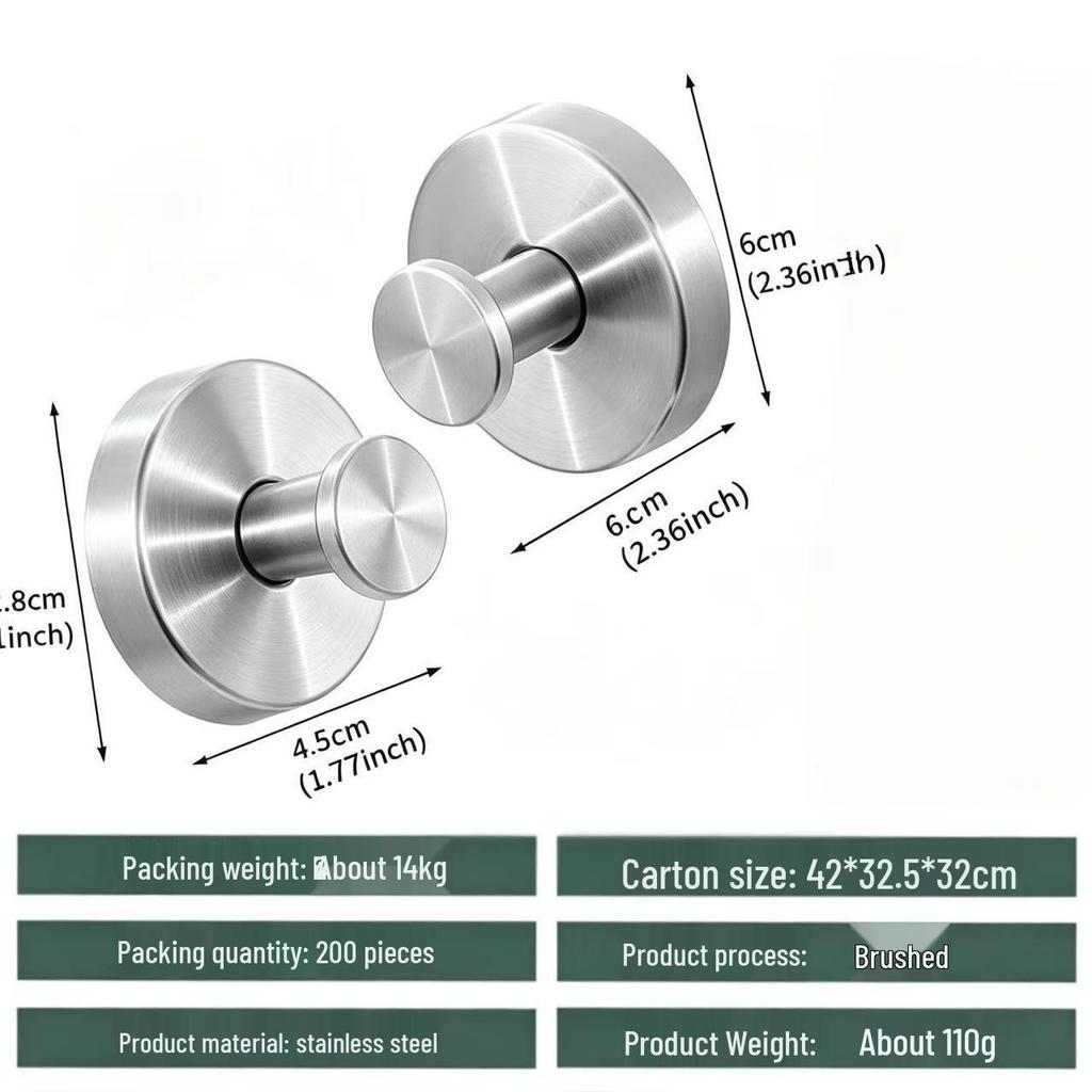 Traceless Stainless Steel Suction Cup Hook for Bathrooms & Kitchens