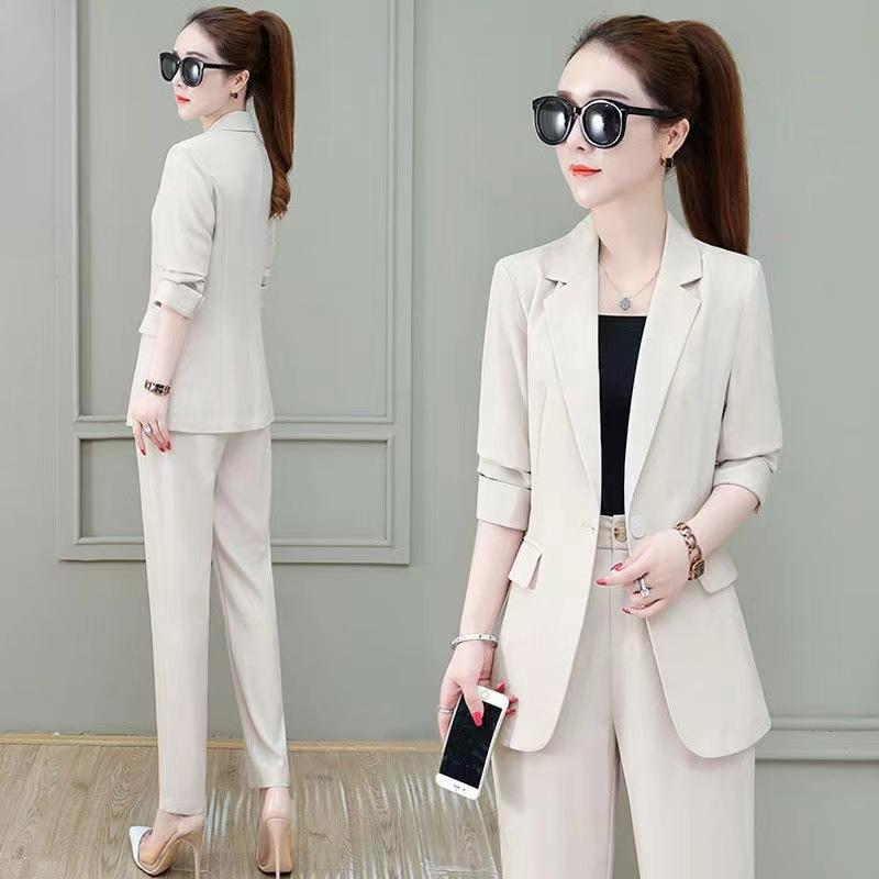 Suit Suit, Long-sleeved Professional Wear, Western Style, Thin Casual Suit, Spring and Autumn Two-piece Suit