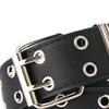 Double Grommet Belt, Adjustable with for Women Men Vintage PU Leather Jeans Belt