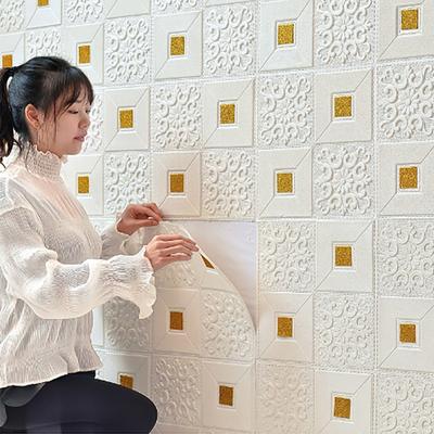 Decorative Waterproof and Moisture-proof 35cmx35cm Self-adhesive Imitation Brick Home Decoration Background Wall Sticker