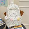 Japanese ins style schoolbag female college student simple polka dot girl backpack large capacity junior high school student girl backpack