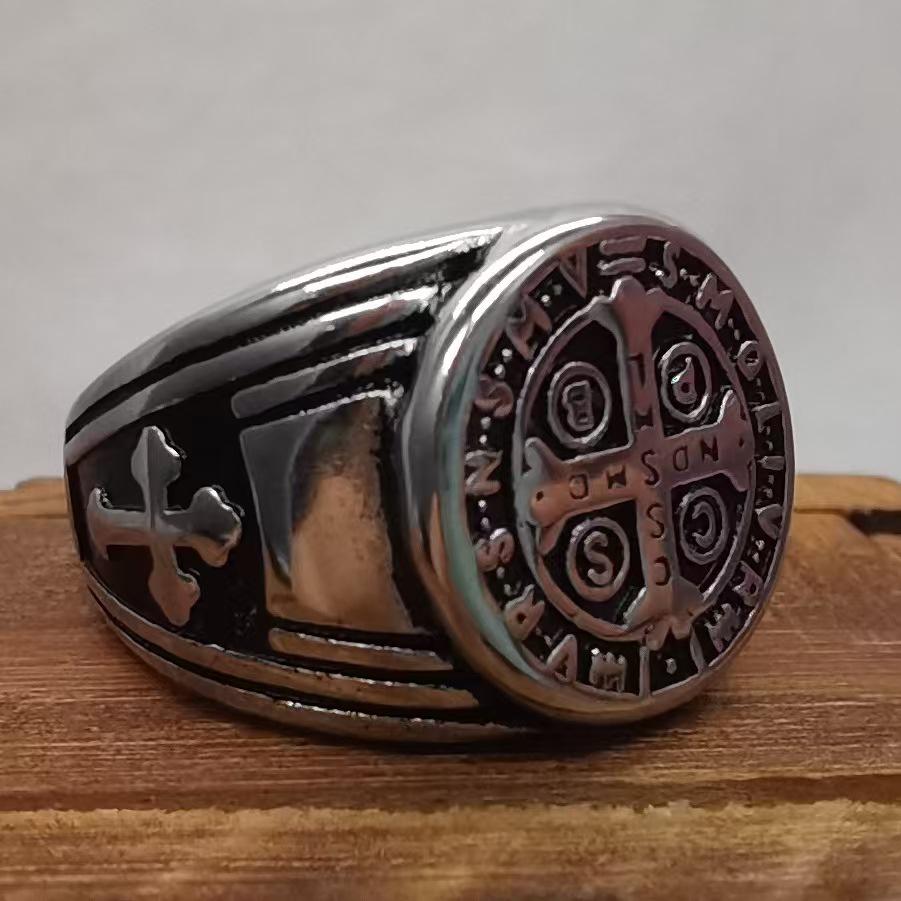 Мужское модное европейское и американское кольцо-крест Size 11