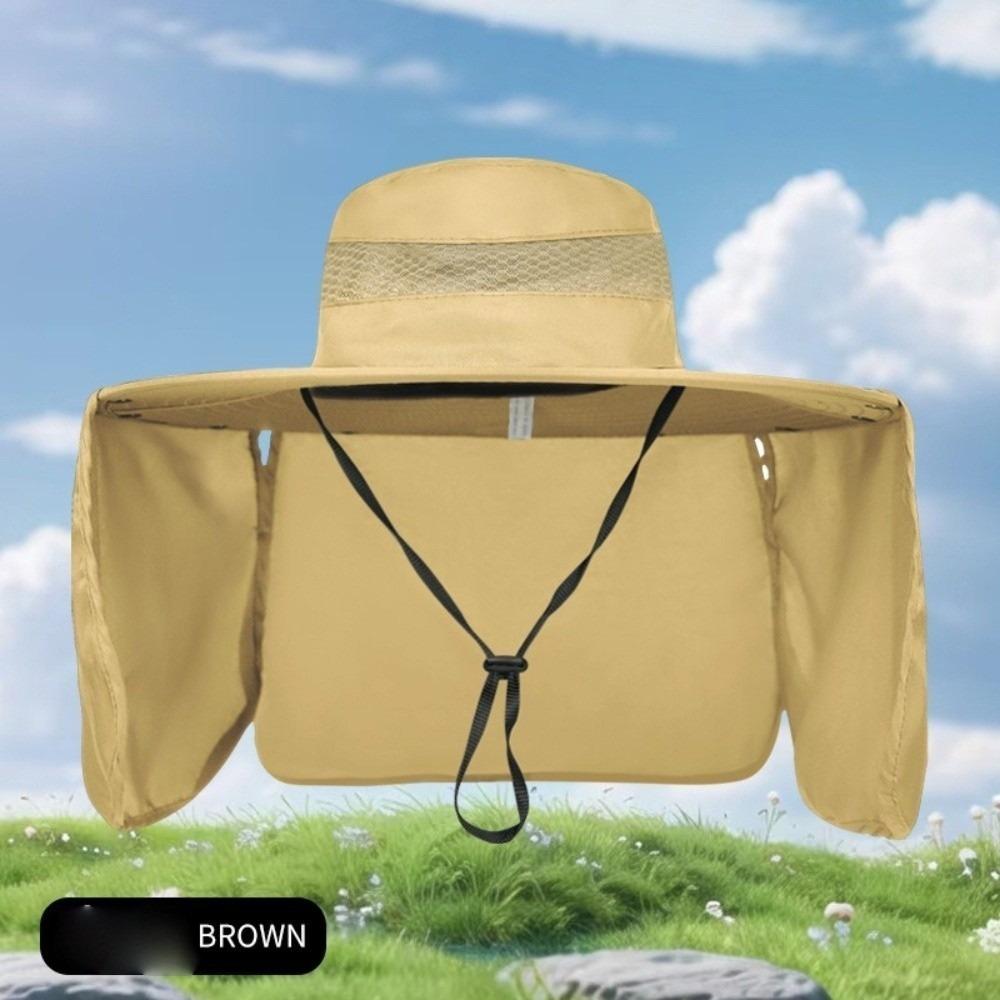 New Anti-Sun Sun Hat Anti-UV Breathable Bucket Hat Neck Protection Shawl Adjustable Sunscreen Hat Women