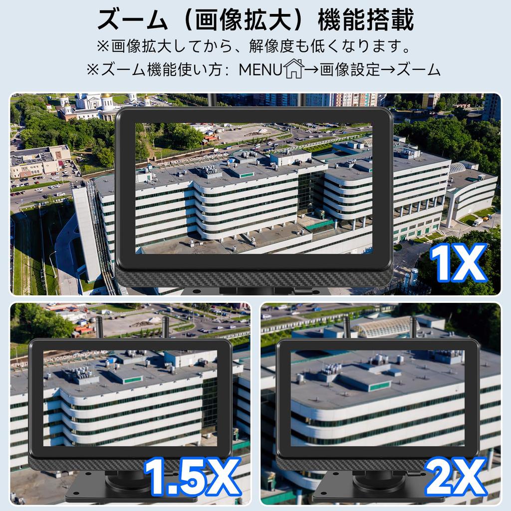 Hizenyo HZY-L5W 7 Zoll Rückfahrkameramonitor, Drahtlose Rückfahrkamera, 24 V, Heckmonitor