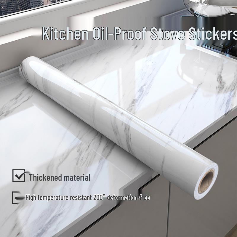 Oil-proof, Heat-resistant Waterproof Kitchen Countertop Self-adhesive Wallpaper