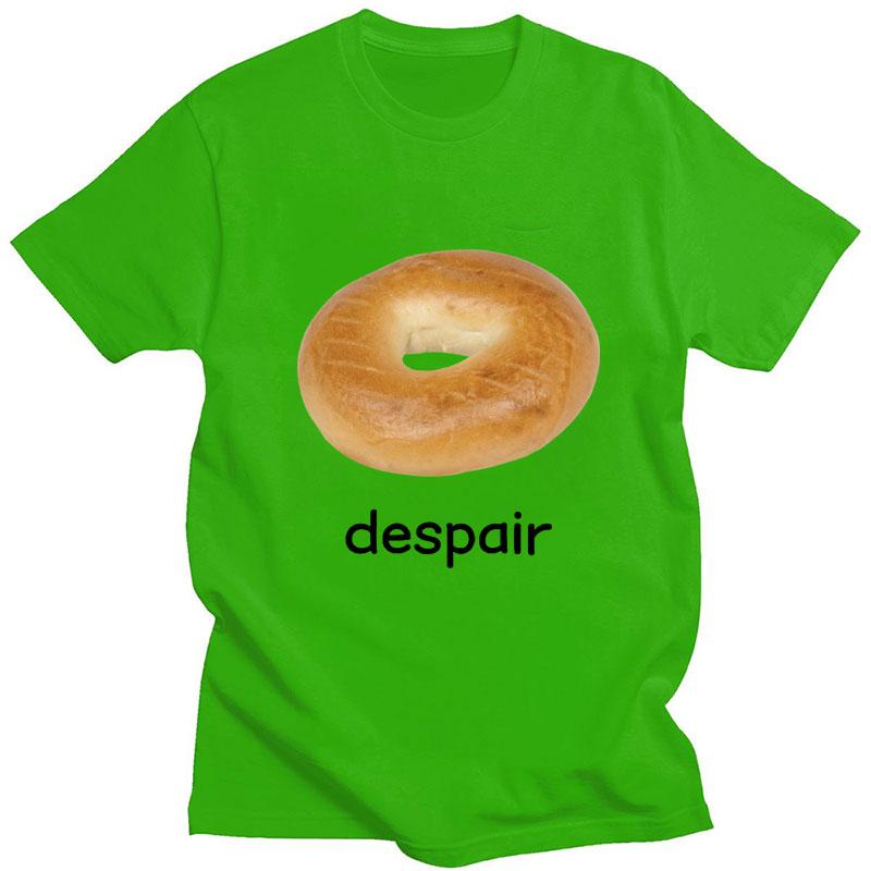 

Despair Bagel Funny Meme Graphic T Shirt Humor Fashion Men Women T Shirts Cozy Pure Cotton Short Sleeve Casual Loose Streetwear 4XL