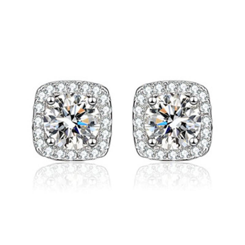 Moissanite Six-Claw Zircon Earrings - S925 Sterling Silver for Women