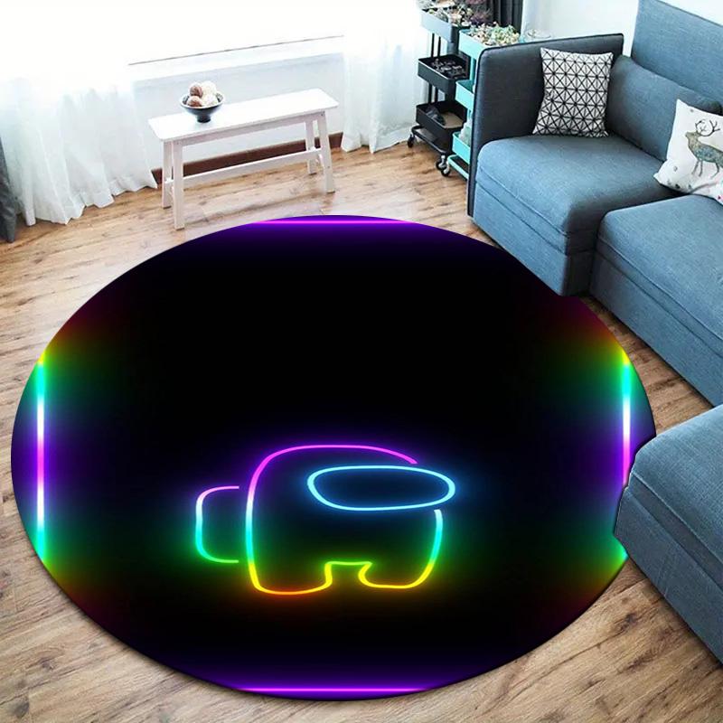 Tappeto Rotondo Among Us, Tappeto per Soggiorno Camera da Letto Divano Sala Giochi Decorazione, Tappetino Antiscivolo