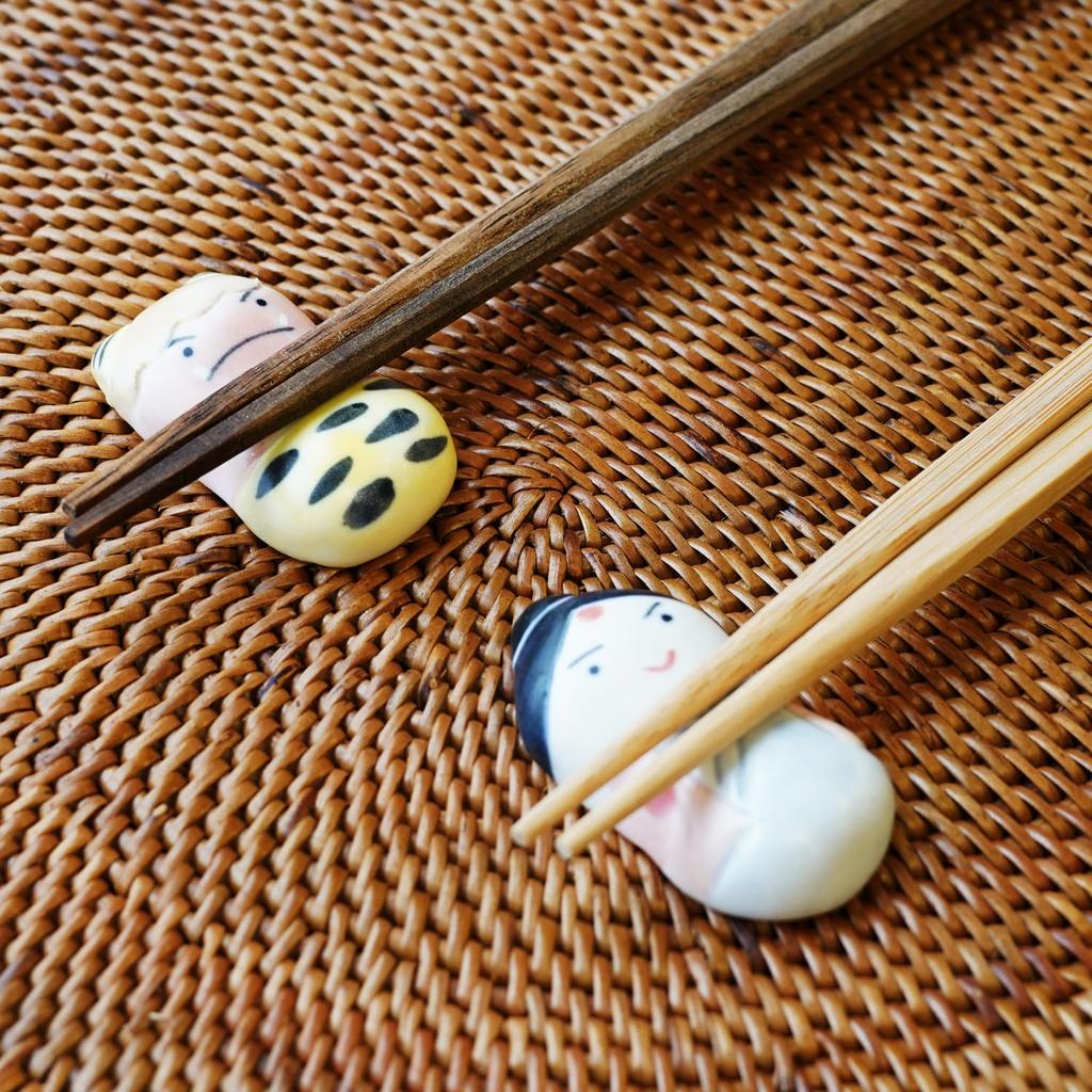 Fukubeya Mino Ware Momotaro and Oni Chopstick Set of Perfect for Day or As a Gift for Day Rests, 2, Ceramic, Children's Boys'
