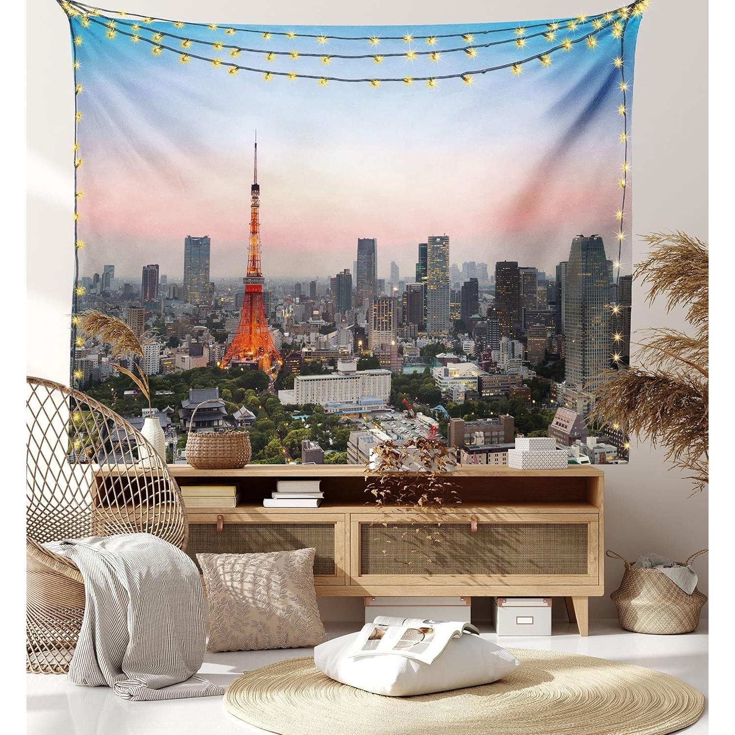 Tokyo Skyline Tapestry 75x100