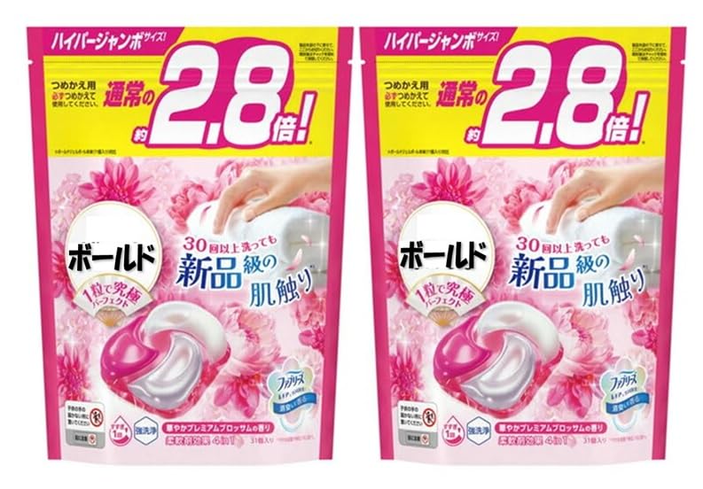 Оптовая закупка: Гель-капсулы для стирки Bold 4D Premium Blossom, сменный блок, 31 шт. x 2 упаковки, в комплекте влажное полотенце